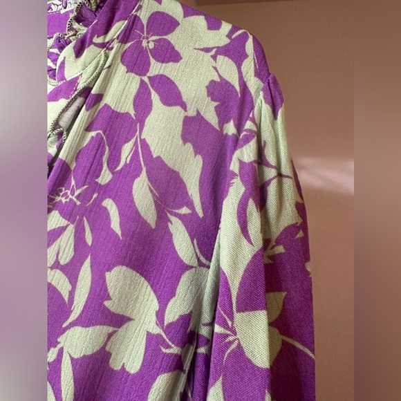 Easel Purple and Green Floral Print Maxi Dress NWT - Picture 6 of 15